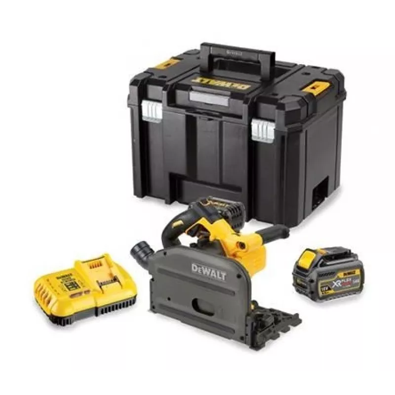 Serra circular manual DEWALT DCS520T2 54V 2x XR FLEXVOLT 6Ah TSTAK preto, amarelo