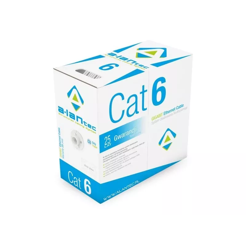 Alantec KIU6LSOH305D Cabo U/UTP Cat.6 LSOH, 305 m, Cinzento, 23 AWG