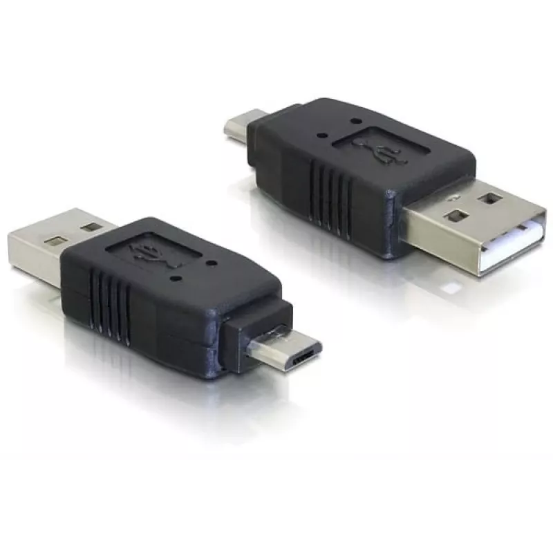 Adaptador conector macho USB Micro-B para conector macho USB 2.0 A DeLOCK 65036 preto