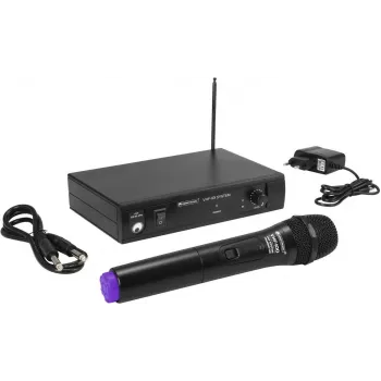 Sistema de microfone sem fios Omnitronic VHF-101, VHF 200,10 MHz