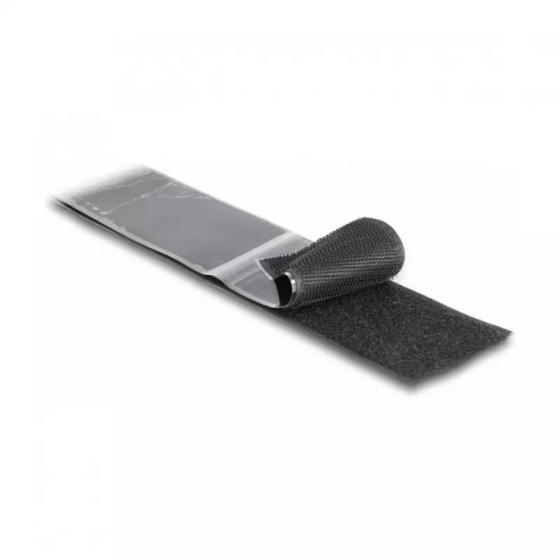 Fita de velcro heavy-duty DeLOCK autoadesiva C 15 m x L 50 mm preta