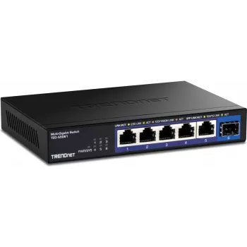 Switch não gerido TRENDnet 6 portas 2.5G com porta SFP+ 10G (TEG-S5061)