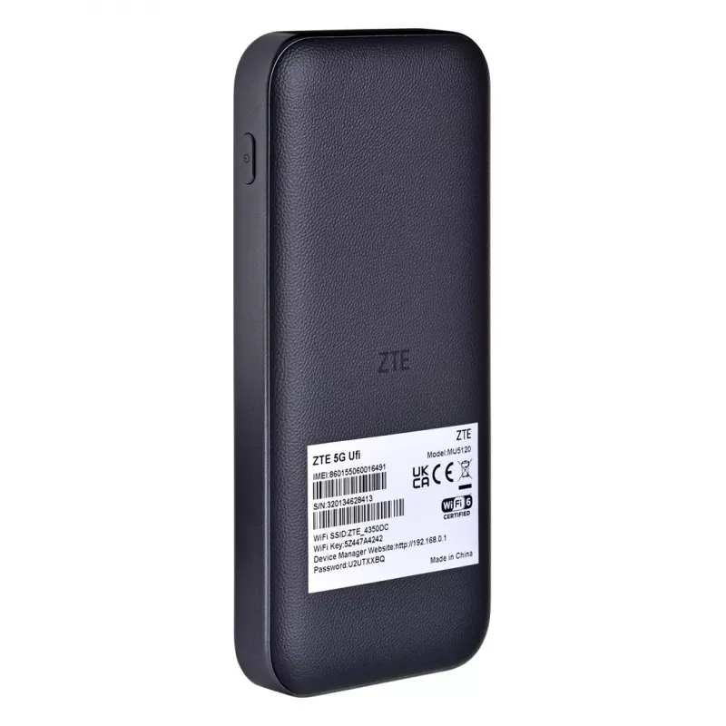 ZTE MU5120 router móvel 5G com Wi-Fi 6, AX3600, powerbank de 10000 mAh, USB-C, cinzento