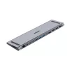 KVM-Switch Unitek D1106AGY01 estação de acoplamento USB-C Triple 4K com KVM, 3x USB-A, 5x USB-C, HDMI×2, DP×1, RJ-45, leitor SD, 3840×2160@60Hz, alumínio