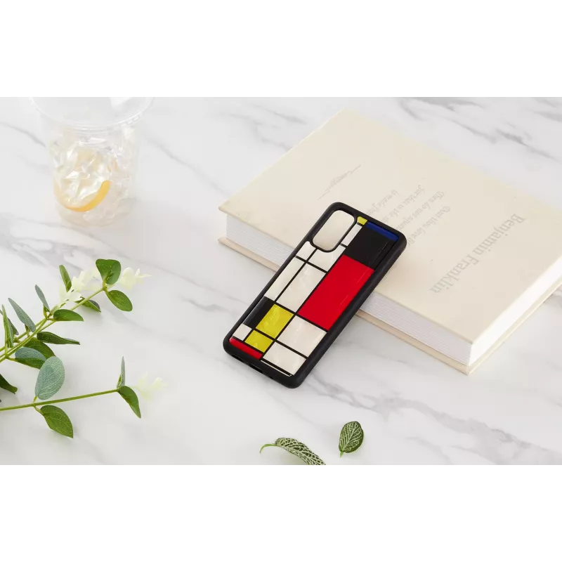 Capa de proteção iKins para Samsung Galaxy S20, preto design Mondrian