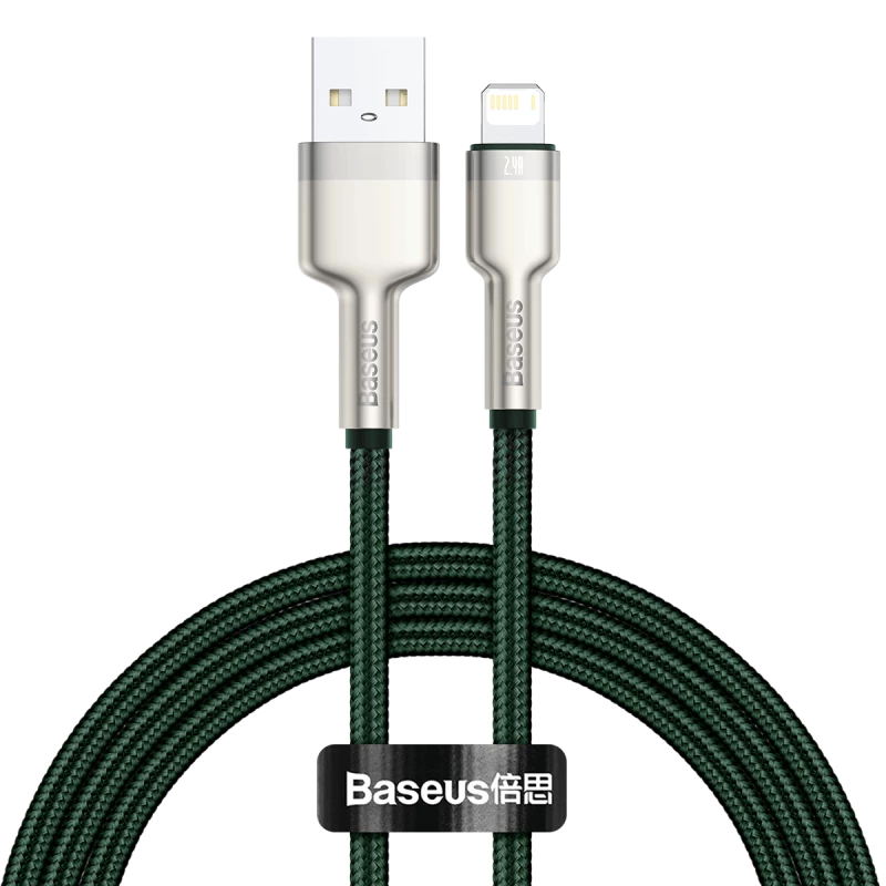 Cabo USB-A para Lightning Baseus 1 m, verde