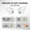 Carregador de rede USB-C/A YENKEE YAC G38 20W 3A Power Delivery (USB‑C e USB‑A)