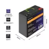 Bateria de lítio-ferro-fosfato LiFePO4 Qoltec 53702 | 12,8V | 24Ah | 307,2Wh | BMS