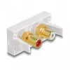 Tomada DeLOCK Easy 45 2 x RCA branco ABS
