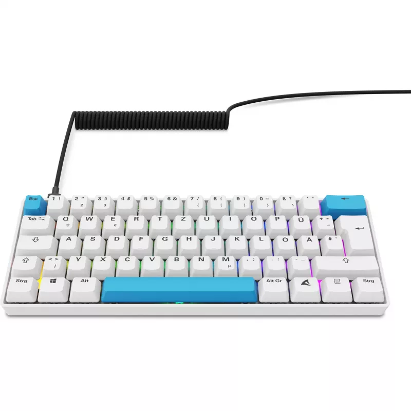 Teclado Sharkoon SGK50 S4 Home USB QWERTZ alemão branco 60% RGB LED