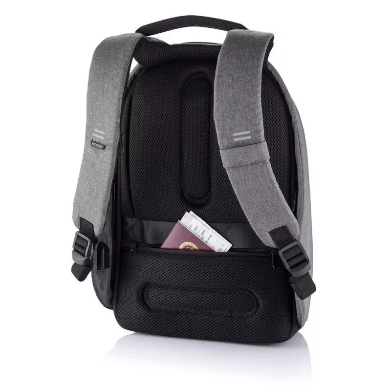 XD Design Bobby Hero Regular P705.292 mochila antirroubo, portátil de 15,6 polegadas, tablet de 12,9 polegadas, 16 l, porta de carregamento USB, bolso RFID, cinzento