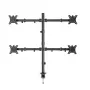 Suporte para monitor Gembird MA-D4-01, fixação à secretária para até 4 ecrãs, 32 polegadas (81,3 cm), 40 kg, VESA 75x75–100x100, preto