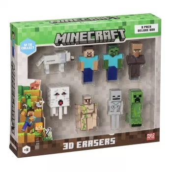 Borracha 3D MINECRAFT - pack de 8 caixa de luxo Ver.A