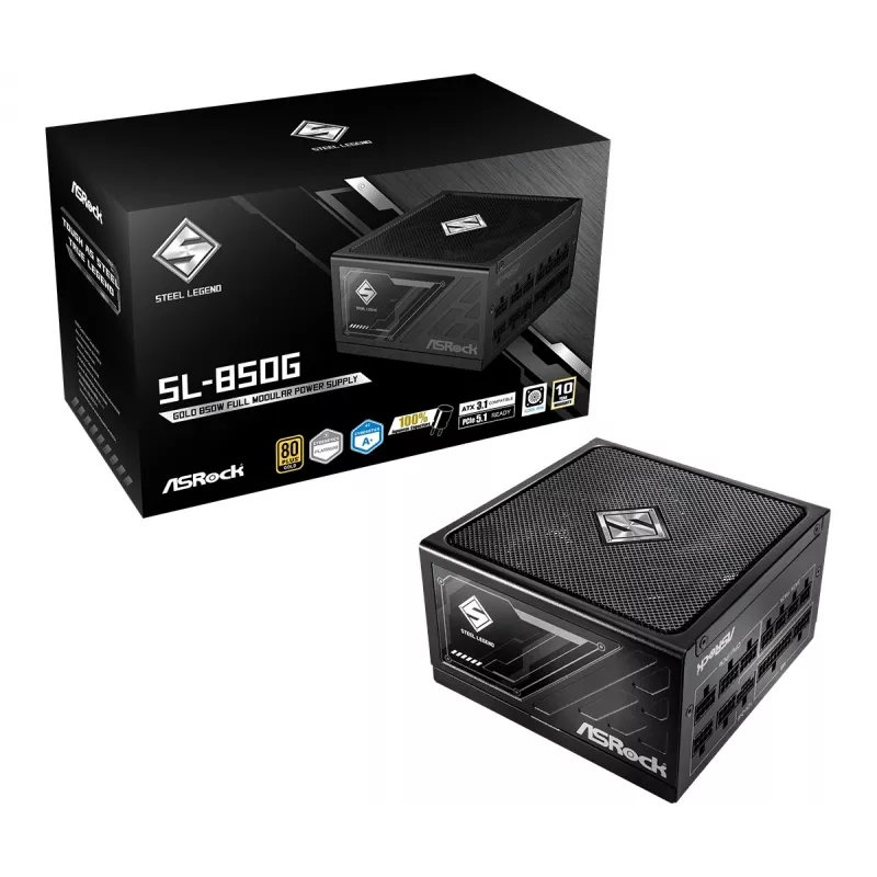 Fonte de alimentação ASRock SL-850G Steel Legend 850 W 20+4 Pin ATX ATX B