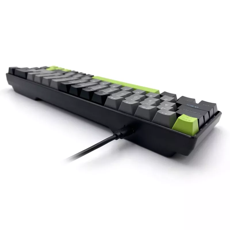 Teclado mecânico MEDIA-TECH MT1260 Red Core MX60, fator de forma 60%, interruptores CHERRY MX Red, iluminação RGB, USB, verde
