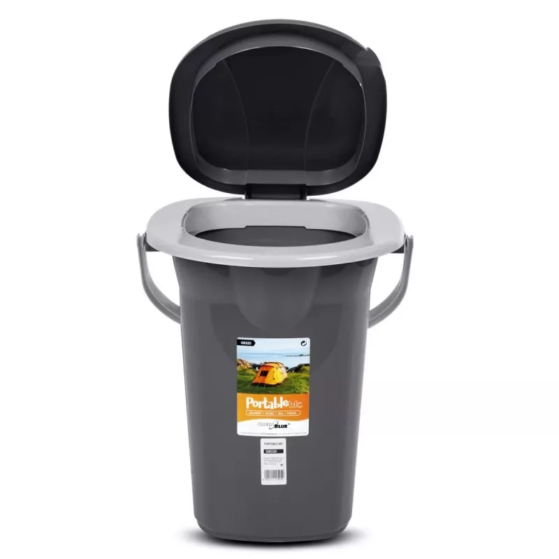 Balde sanitário portátil GreenBlue GB320AG — modelo turístico leve, recipiente de resíduos portátil compacto
