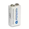 Bateria recarregável everActive 6F22/9V Li-ion 550 mAh com USB TYPE C