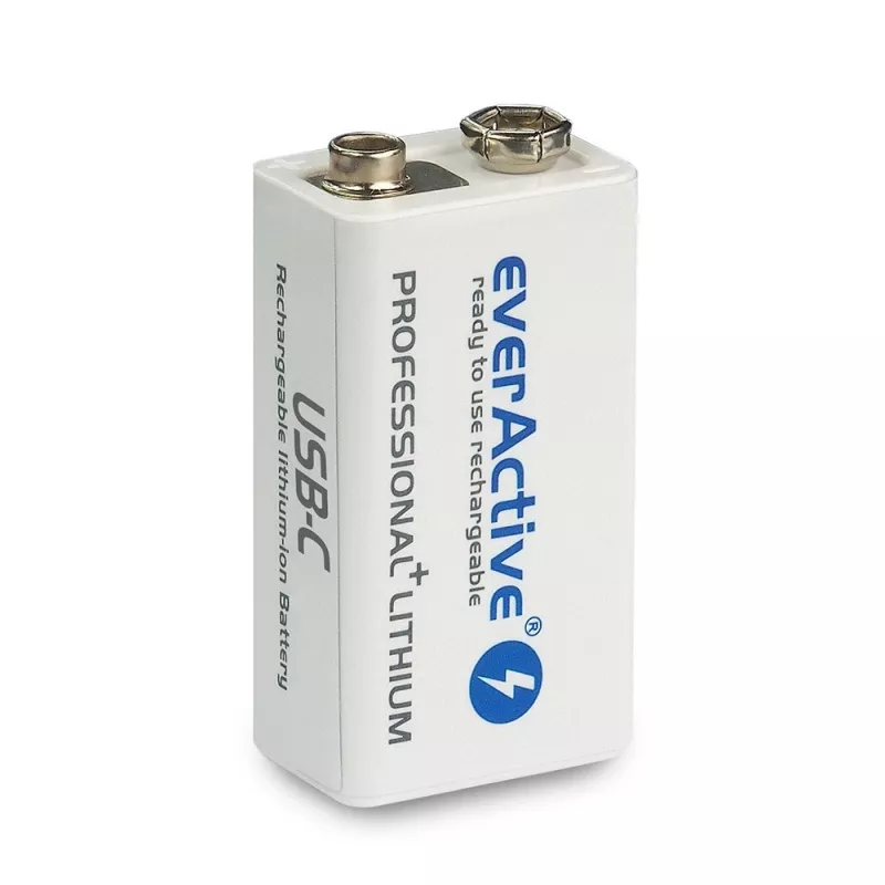 Bateria recarregável everActive 6F22/9V Li-ion 550 mAh com USB TYPE C