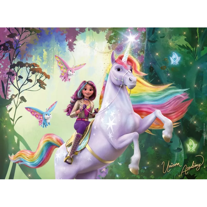 Puzzle Ravensburger XXL 100 peças – Unicorn Academy – puzzle infantil de grande formato