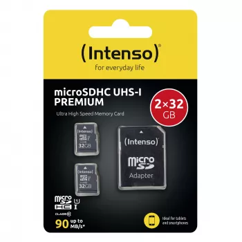 Memória flash Intenso 32GB UHS-I microSDHC pack duplo