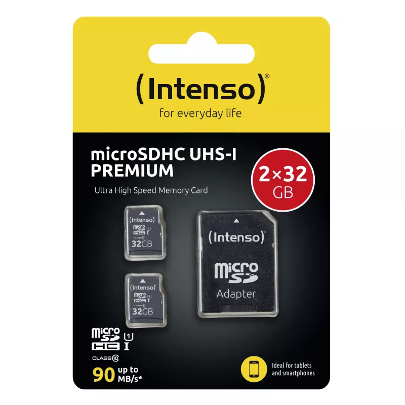 Memória flash Intenso 32GB UHS-I microSDHC pack duplo