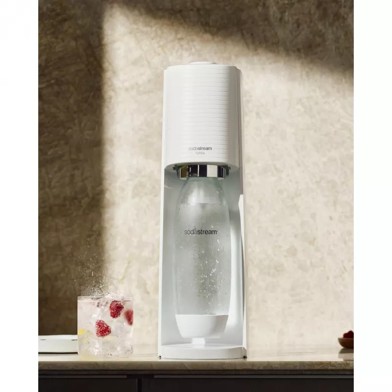 Máquina de gaseificação SodaStream Terra Megapack QC branca com 3 garrafas (2270213)