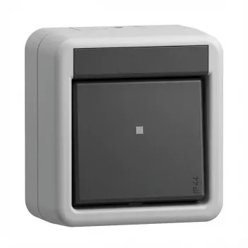 gira interruptor de tecla 310630 unipolar de superfície cinzento