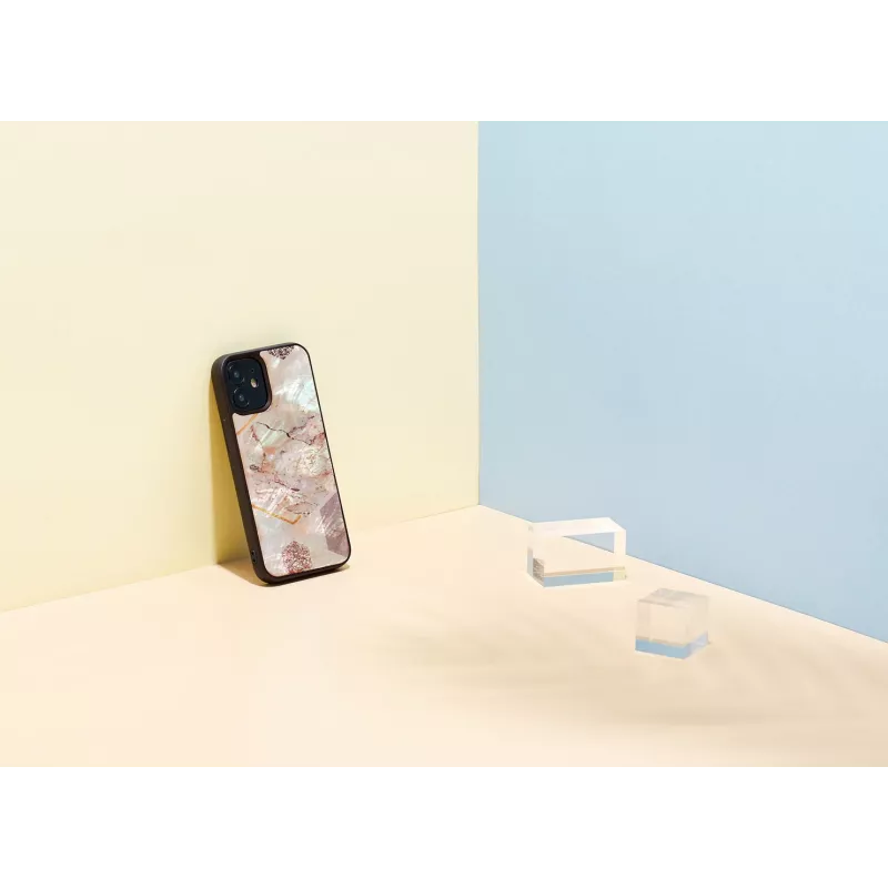 Capa de proteção iKins para Apple iPhone 12 mini — padrão de mármore rosa, ajuste fino