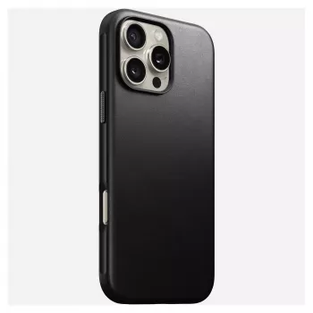 Capa para telemóvel Nomad NM01693185 para Apple iPhone 16 Pro Max, pele/TPU/PC, preta, compatível com ecrã de 17,5 cm (6,9 polegadas)