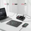 Extensão elétrica MACLEAN MCE392 B — 4 tomadas, 3×USB, 110–240V, 2,1A, 2500W, cabo de 1,5 m, preto