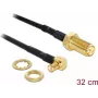 DeLOCK 88472 cabo de antena, RP-SMA fêmea bulkhead para MCX macho 90 graus, 32 cm, preto