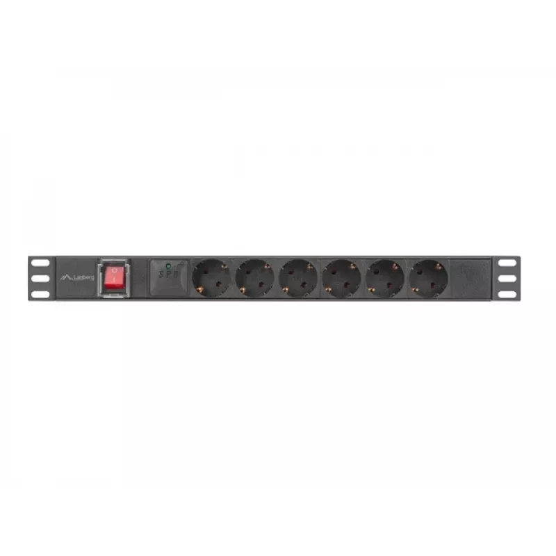 Unidade de distribuição de energia (PDU) Lanberg PDU-05F-0200-BK 5 saídas AC 1U preta