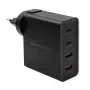 Carregador Qoltec GaN POWER PRO | 2xUSB-C | 2xUSB | 130W | 5-20V | 1.5-5A | XP | preto