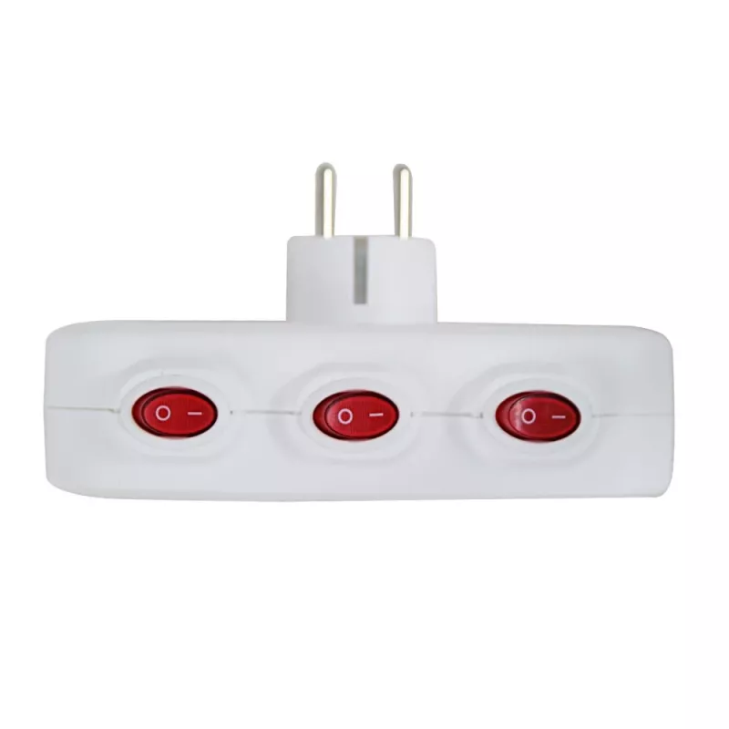 Esperanza ELK307W repartidor elétrico, 3 tomadas com interruptor, branco