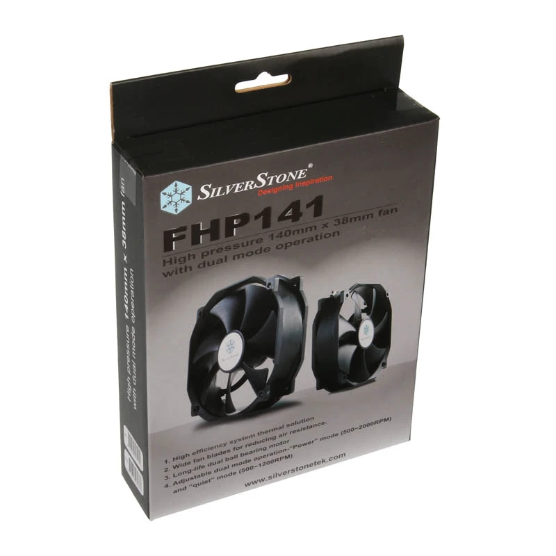 Ventoinha SILVERSTONE 140 mm SST-FHP141 v2.0 — ventoinha de caixa/dissipador PWM 140 mm, preta
