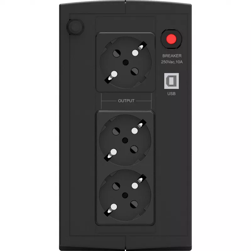 PowerWalker Basic VI 1000 SB Line-Interactive 1000VA 3AC-Outputs Torre preta Fonte de alimentação ininterrupta (UPS) (10121068)