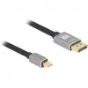 Cabo DisplayPort Delock - Mini DisplayPort (macho) para DisplayPort (macho) - DisplayPort 1.4 - 3,0 m - Suporta 8K 60 Hz - preto, cinzento (81093)