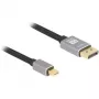 Cabo DisplayPort Delock - Mini DisplayPort (macho) para DisplayPort (macho) - DisplayPort 1.4 - 3,0 m - Suporta 8K 60 Hz - preto, cinzento (81093)