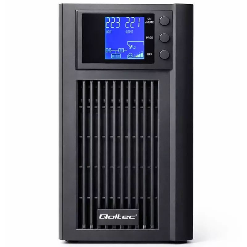 UPS QOLTEC onda sinusoidal pura 3kVA 2400W com AVR e ecrã LCD