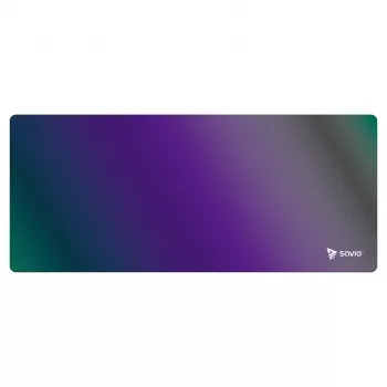 Tapete de rato gaming SAVIO Super Speed L Prism Edition — 700×300×3 mm, roxo, bordas costuradas, base antiderrapante