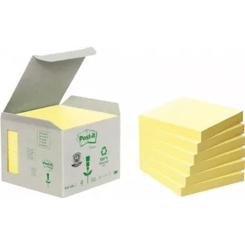 3M 6541B Notas adesivas Quadradas Amarelo 100 folhas Autocolantes