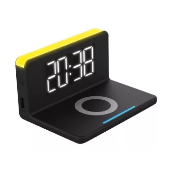 Despertador digital Terratec ChargeAir preto amarelo 286141