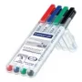 Marcador Staedtler Lumocolor 301-WP4 4 unid. preto azul verde vermelho