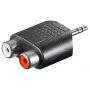 Goobay | Adaptador RCA. Ficha jack AUX 3,5 mm para 2 conectores fêmea estéreo | 11604