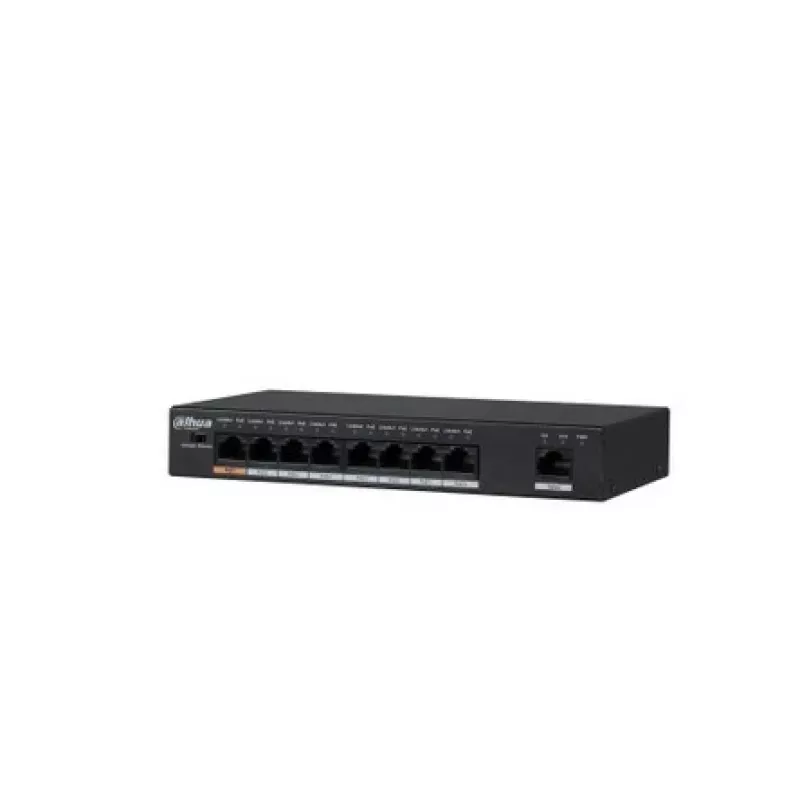 Dahua Technology PFS3009-8ET-96 Switch não gerido L2 Fast Ethernet (10/100) Power over Ethernet (PoE) preto