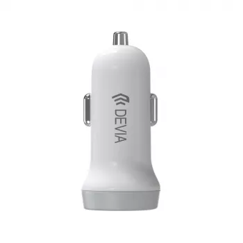Carregador de automóvel Devia Smart Series Lightning 5V 3,1A USB duplo branco