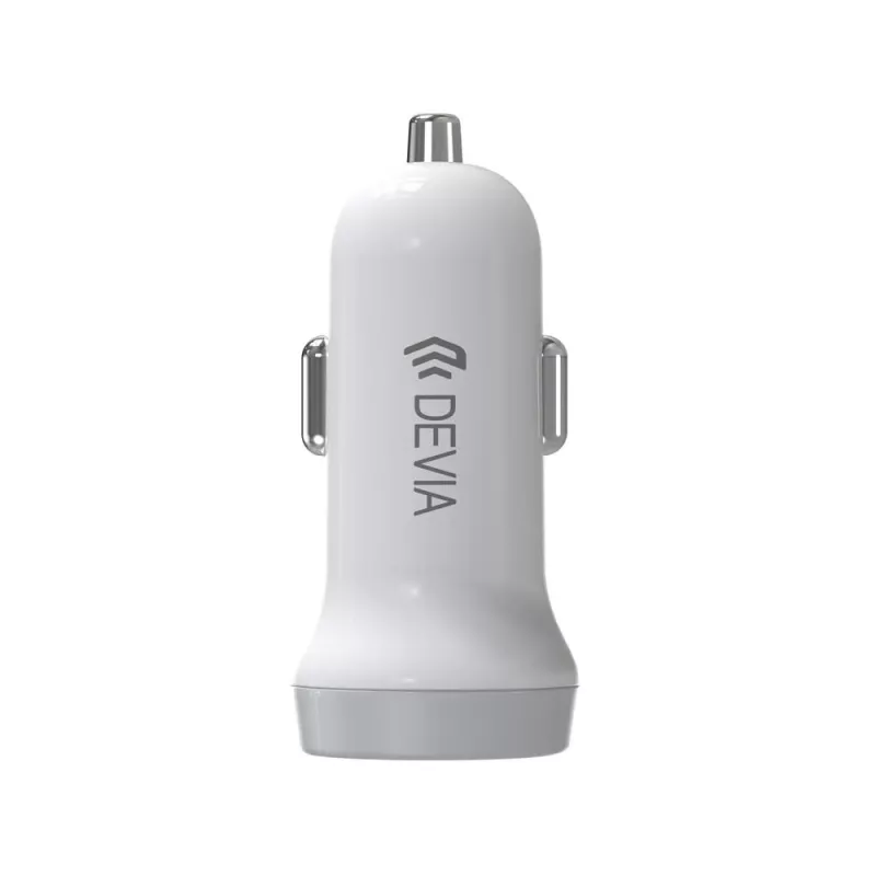 Carregador de automóvel Devia Smart Series Lightning 5V 3,1A USB duplo branco