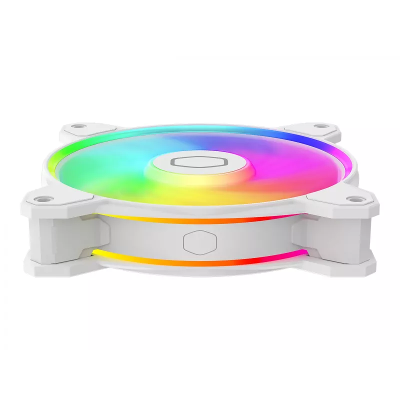 Cooler Master MasterFan MF120 Halo2 White Edition MFL-B2DW-21NP2-R2 ventoinha de caixa ARGB de 120 mm, 27 dB, 51,88 CFM, branca