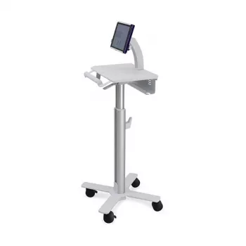 Carrinho para tablet Ergotron, SV10 – carrinho para tablet / teclado – médico – metal – branco, alumínio – tamanho do ecrã: até 30,5 cm (até 12 polegadas)