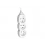 Tracer PowerCord cabo de extensão, 3 tomadas, 3 m, branco